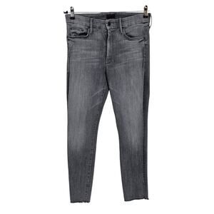 Mother All Nighter Gray High Waisted Looker Ankle Fray Skinny Jeans Size 30